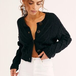 Free People Bonfire Cardigan in Black- NEW!